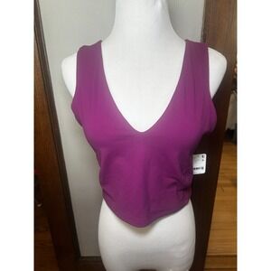 FREE PEOPLE Never Better Crop in Deep Mulberry‎  FP Movement Size Large NWT